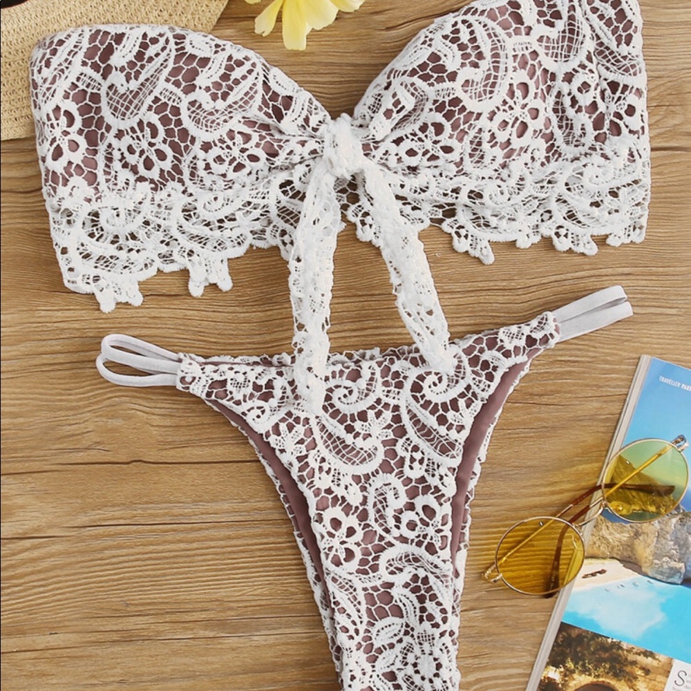 Lace Bow Bikini Set NWT